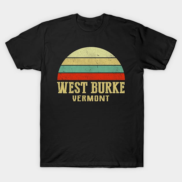 WEST BURKE VERMONT Vintage Retro Sunset T-Shirt by LIPTIN